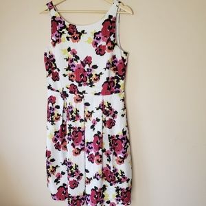 Loft floral print sleeveless dress size 8